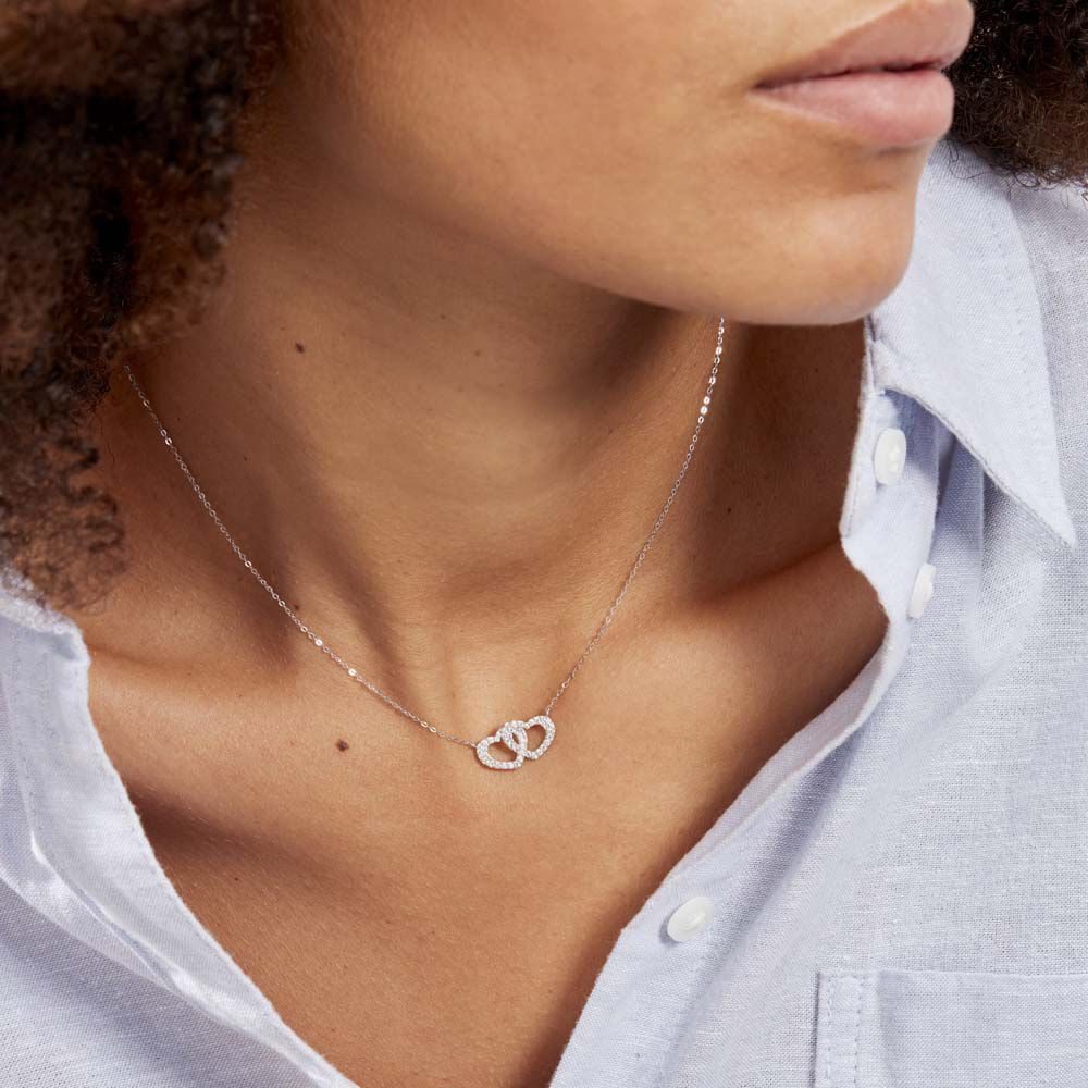 Collier Or Blanc Raoula Oxydes De Zirconium - Colliers avec pierres Femme | Marc Orian