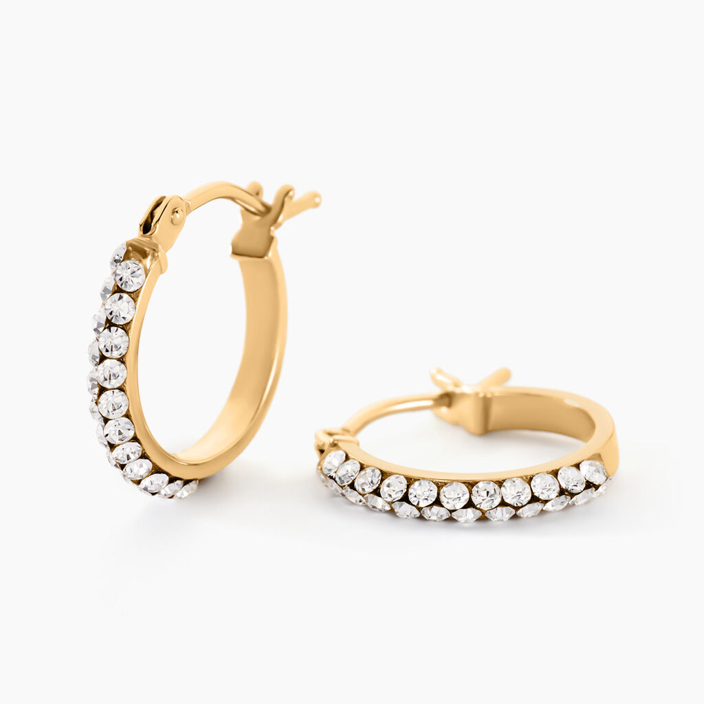 Créoles Sandrine Or Jaune Strass - Créoles Femme | Marc Orian