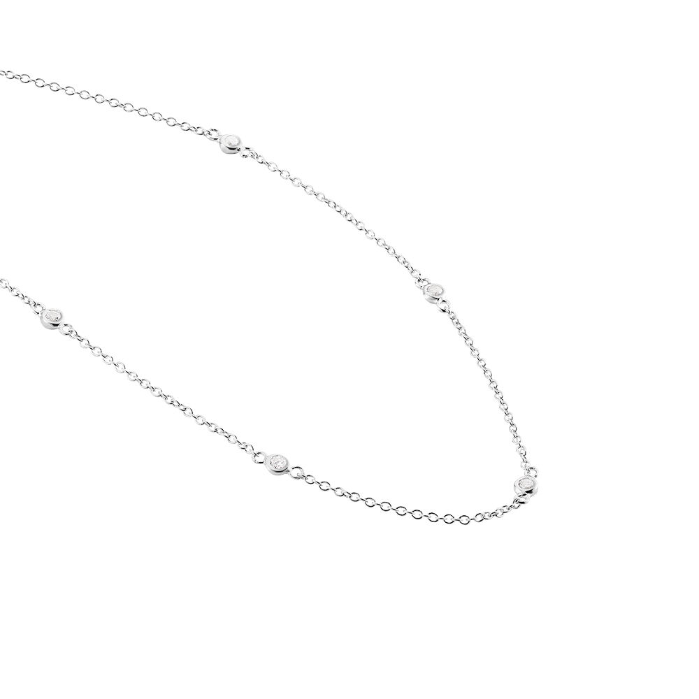 Collier Vashti Argent Blanc Oxyde De Zirconium - Colliers avec pierres Femme | Marc Orian