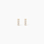 Boucles D'oreilles Puces Youssa Barrettes Or Jaune Oxyde De Zirconium - Puces Femme | Marc Orian