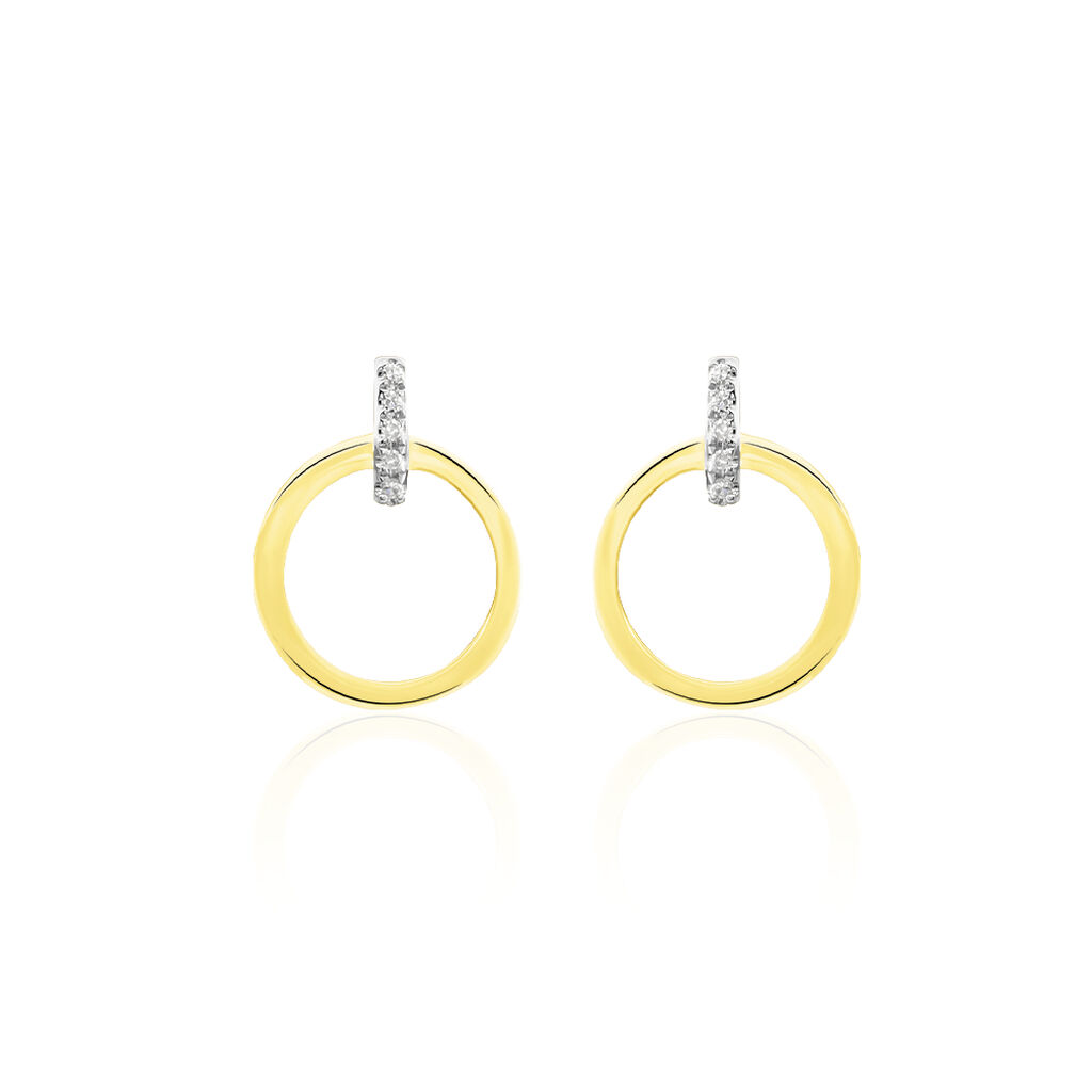 Boucles D'oreilles Pendantes Or Jaune Melissande Diamants - Pendantes Femme | Marc Orian