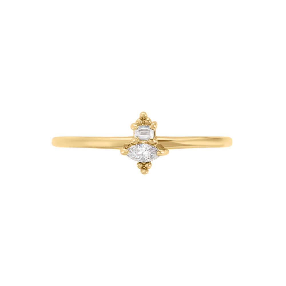 Bague éclat Perlé Plaqué Or Oxyde De Zirconium - Bagues avec pierre Femme | Marc Orian