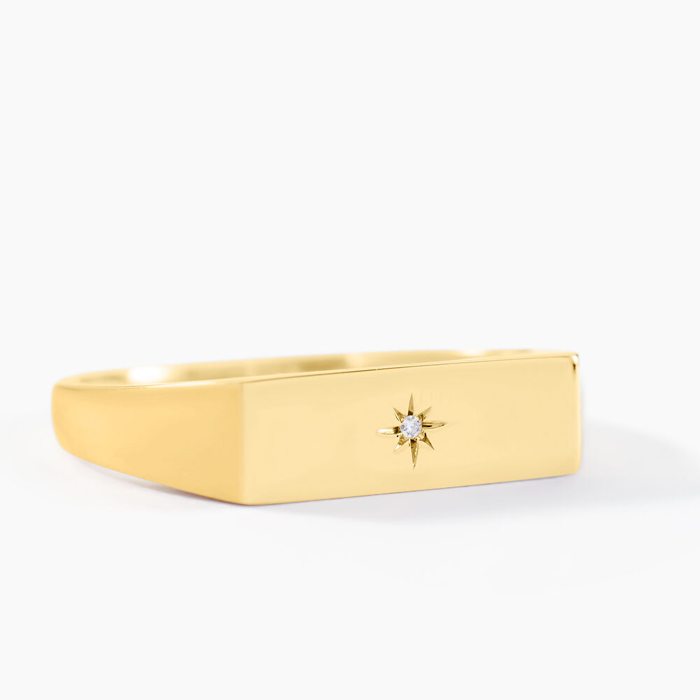 Chevalière Dulcibella Or Jaune Diamant - Chevalières Femme | Marc Orian
