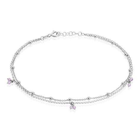 Chaîne De Cheville Kristyna Argent Blanc Amethyste - Chaines de cheville Femme | Marc Orian