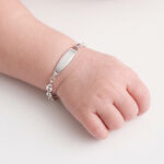 Bracelet Identit&eacute; Evin Maille Grain De Cafe Or Blanc - Gourmettes Enfant | Marc Orian