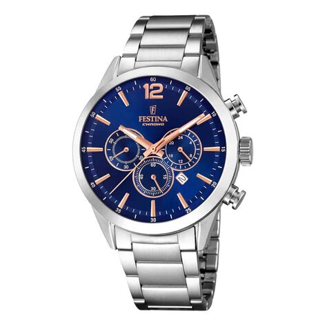 Montre Festina Timeless Chronograph Bleu - Montres sport Homme | Marc Orian