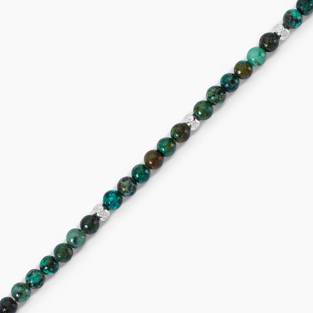 Bracelet Jourdan Acier Blanc Turquoise - Bracelets cha&icirc;nes Homme | Marc Orian