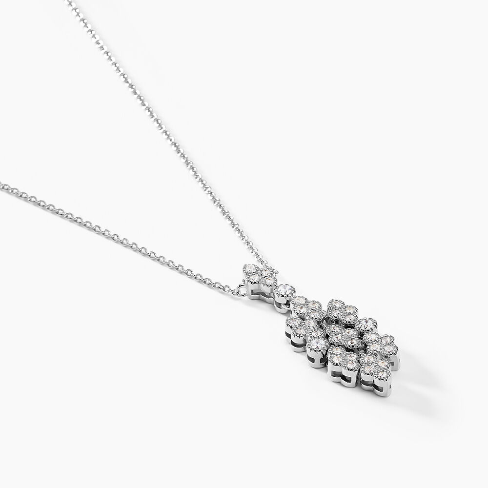 Collier Petales Argent Blanc Oxyde De Zirconium - Colliers avec pierres Femme | Marc Orian