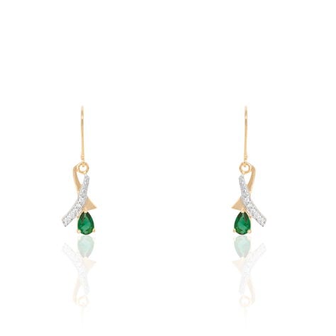Boucles D'oreilles Pendantes Dyanah Plaque Or Pierre Et Oxyde - Pendantes Femme | Marc Orian