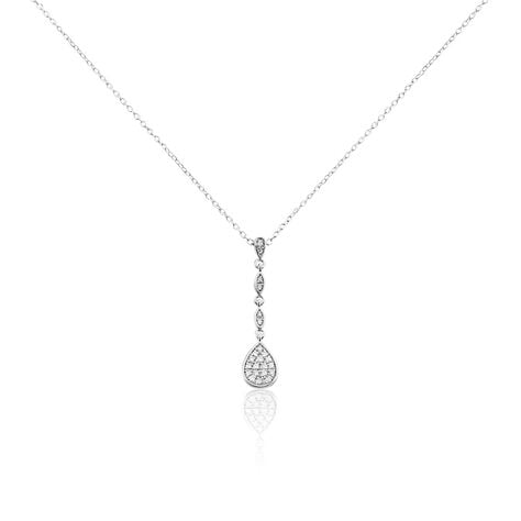 Collier Unice Or Blanc Diamant - Colliers avec pierres Femme | Marc Orian