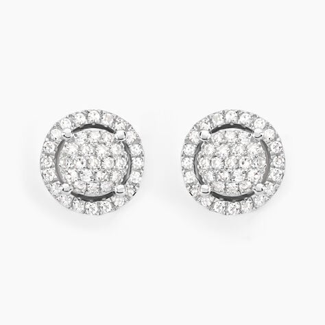Boucles D'oreilles Puces Soleil D'hiver Or Blanc Diamant - Puces Femme | Marc Orian