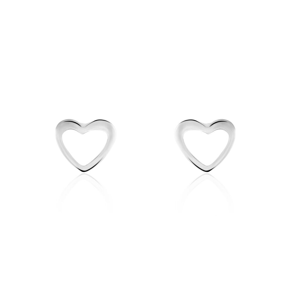 Boucles D'oreilles Puces Anne-maudae Coeurs Or Blanc - Puces Femme | Marc Orian