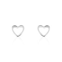 Boucles D'oreilles Puces Anne-maudae Coeurs Or Blanc