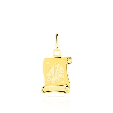 Pendentif Lamie Zodiaque Parchemin Or Jaune