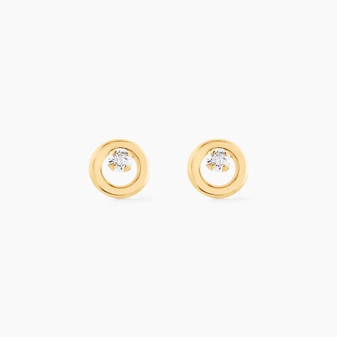 Boucles D'oreilles Puces Dolly Or Jaune Oxyde De Zirconium - Puces Femme | Marc Orian