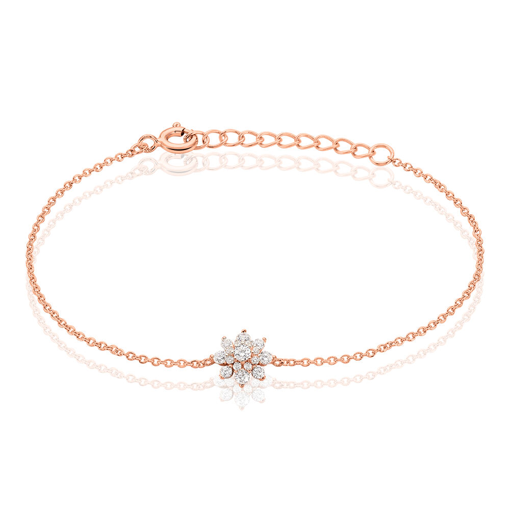 Bracelet Lorraine Argent Rose Oxyde De Zirconium - Bracelets chaînes Femme | Marc Orian