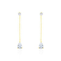 Boucles D'oreilles Pendantes Regane Or Jaune Oxyde De Zirconium