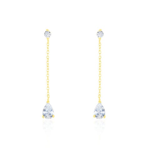 Boucles D'oreilles Pendantes Regane Or Jaune Oxyde De Zirconium - Pendantes Femme | Marc Orian