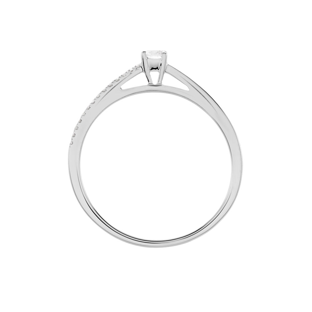 Bague Solitaire Alexandra Or Blanc Diamant - Parures de mariage Femme | Marc Orian
