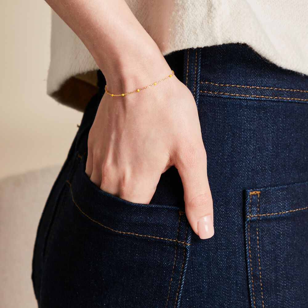Bracelet Molly Argent Jaune - Bracelets chaînes Femme | Marc Orian