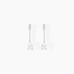 Boucles D'oreilles Pendantes Goutte Or Blanc Oxyde De Zirconium - Pendantes Femme | Marc Orian