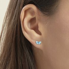Boucles D'oreilles Puces Sulivia Papillon Or Jaune - Clous d'oreilles Enfant | Marc Orian