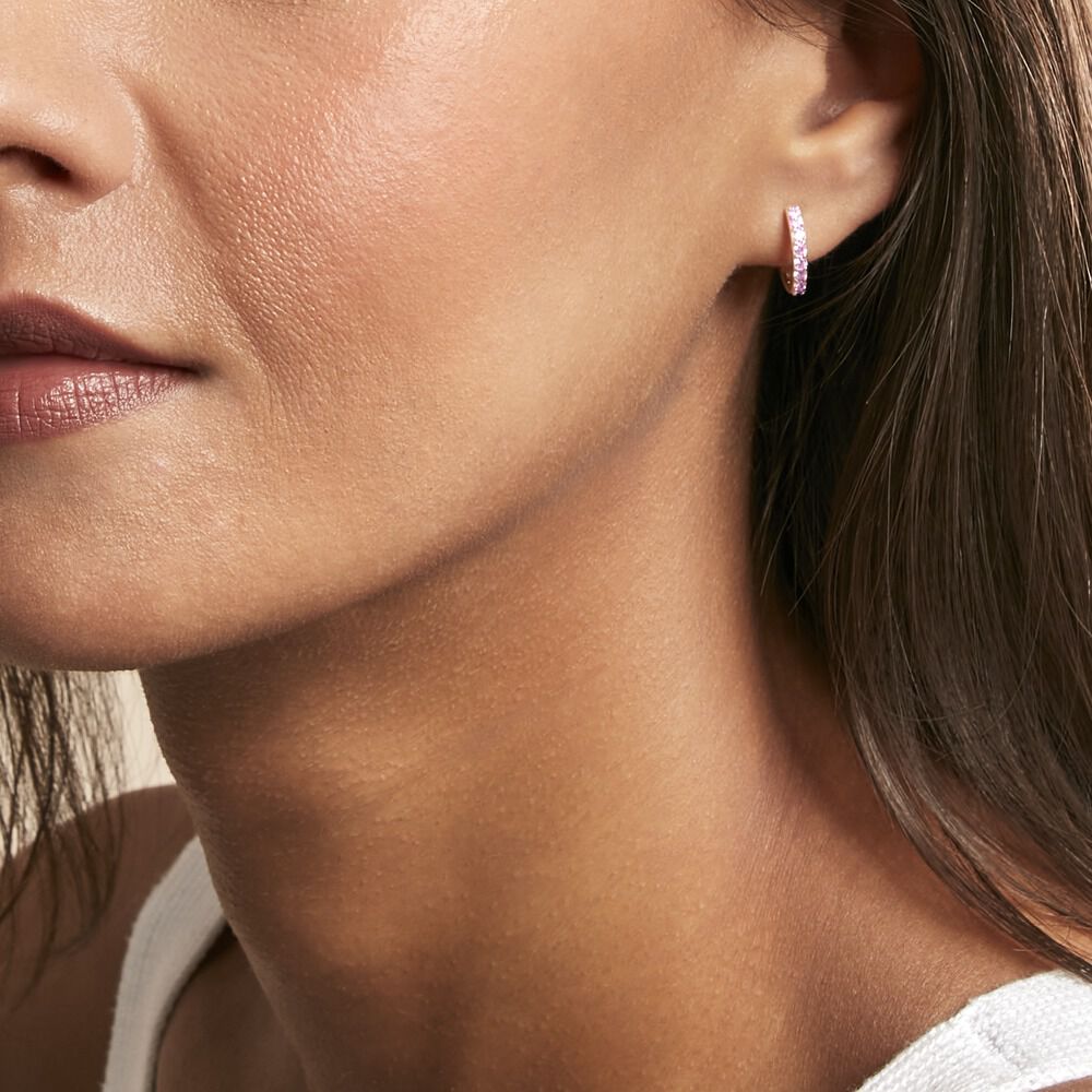 Créoles Rio Argent Rose Oxyde De Zirconium - Créoles Femme | Marc Orian