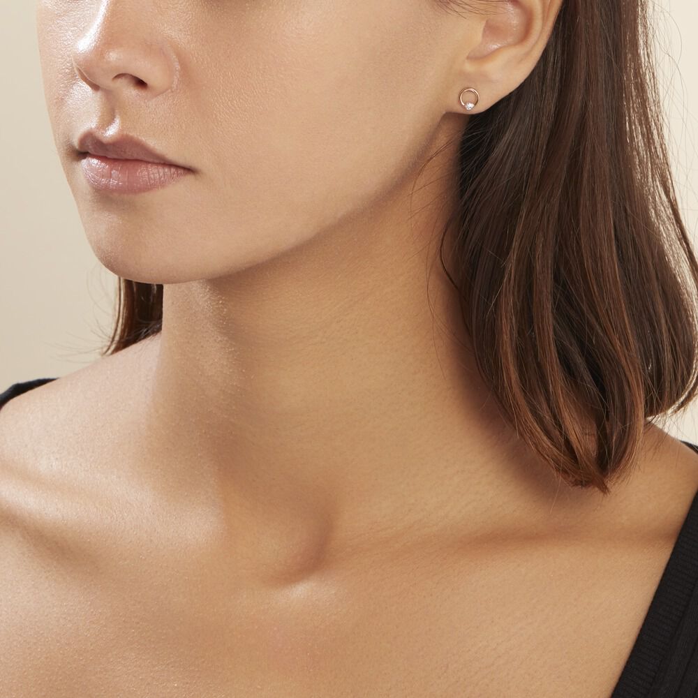 Boucles D'oreilles Puces Gisa Jaune Diamant Blanc -  Femme | Marc Orian