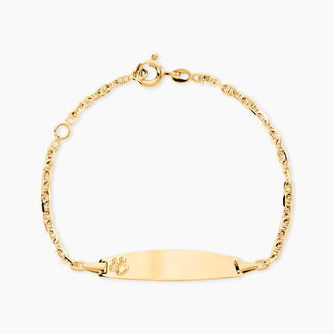 Bracelet Identit&eacute; Fanelia Maille Marine Or Jaune