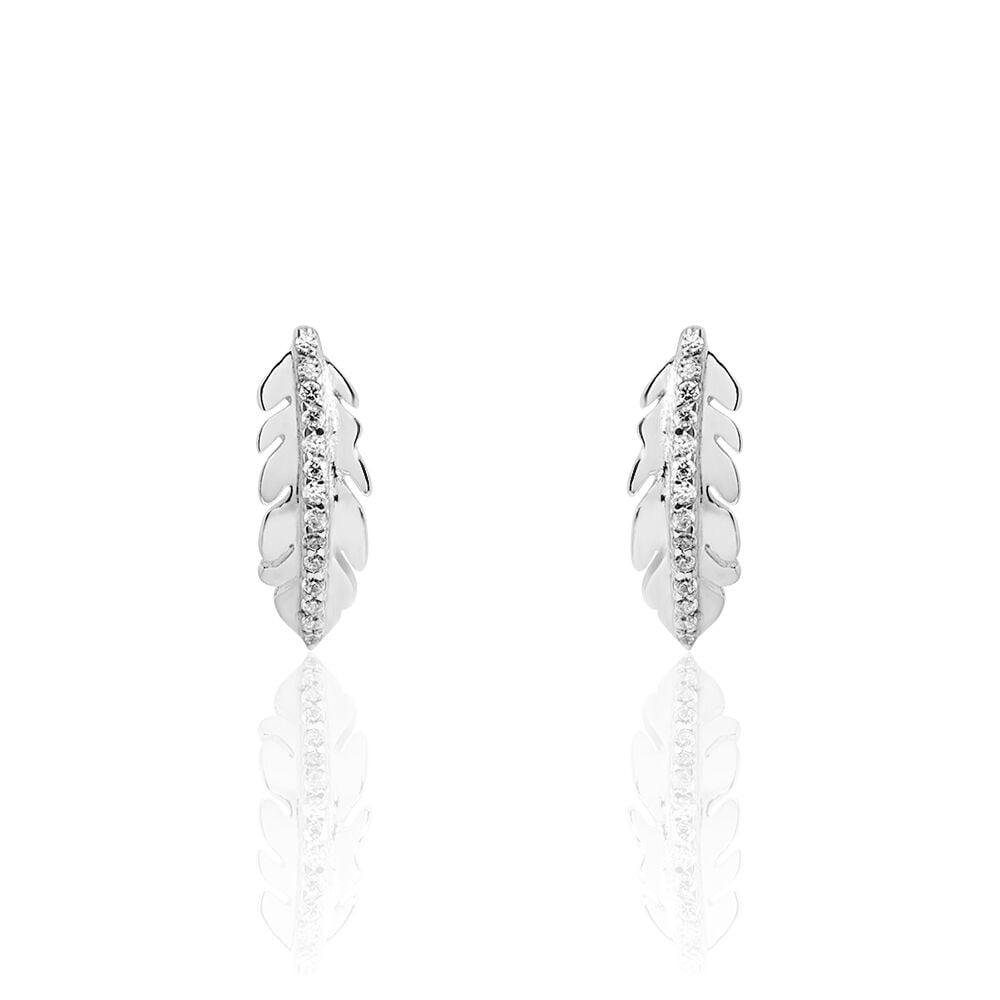 Boucles D'oreilles Pendantes Cynthia Argent Blanc Oxyde De Zirconium - Pendantes Femme | Marc Orian