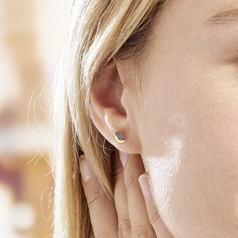 Boucles D'oreilles Puces Urbice Or Jaune Saphir - Clous d'oreilles Femme | Marc Orian