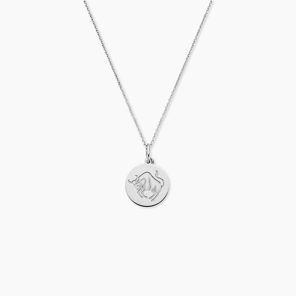 Pendentif Zodiaque Rond Argent Blanc - Bijoux personnalis&eacute;s Famille | Marc Orian