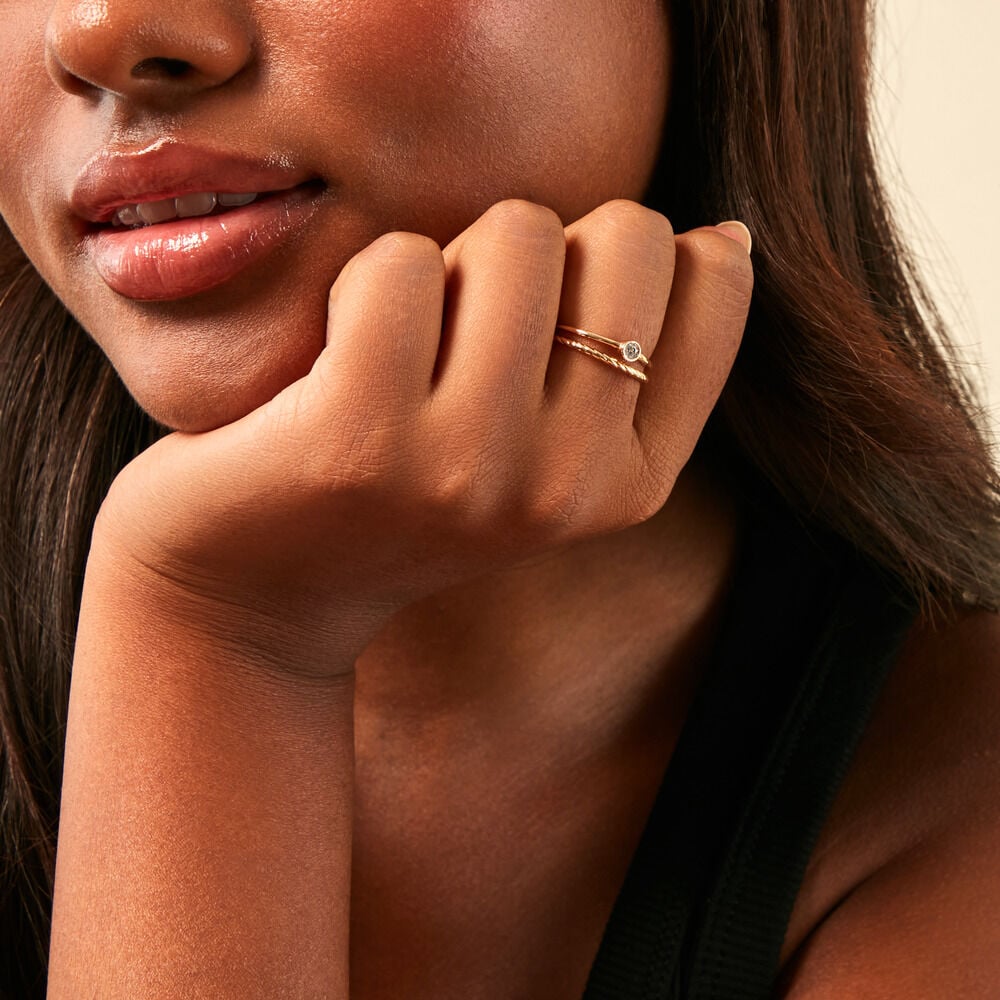 Bague Halo Plaque Or Jaune Oxyde De Zirconium - Bijoux fantaisie Femme | Marc Orian