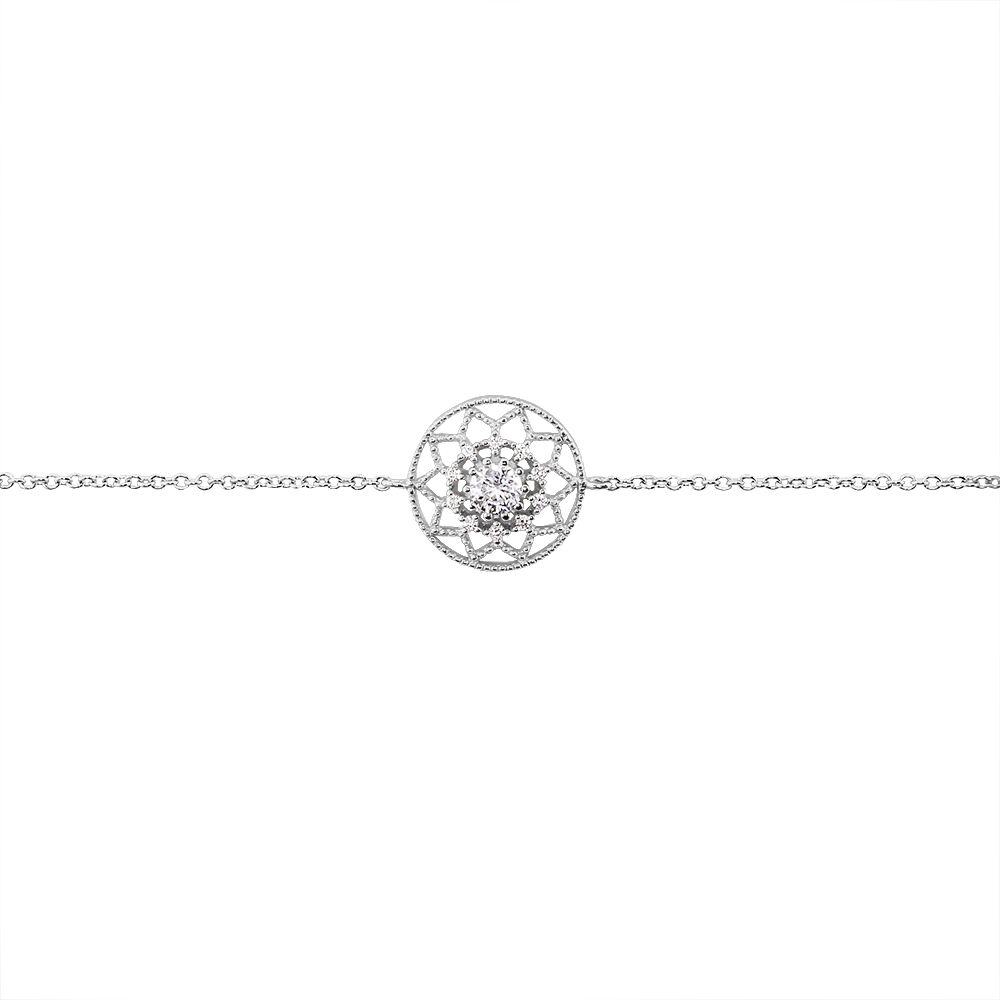 Bracelet Cassandria Argent Blanc Oxyde De Zirconium - Bracelets chaînes Femme | Marc Orian