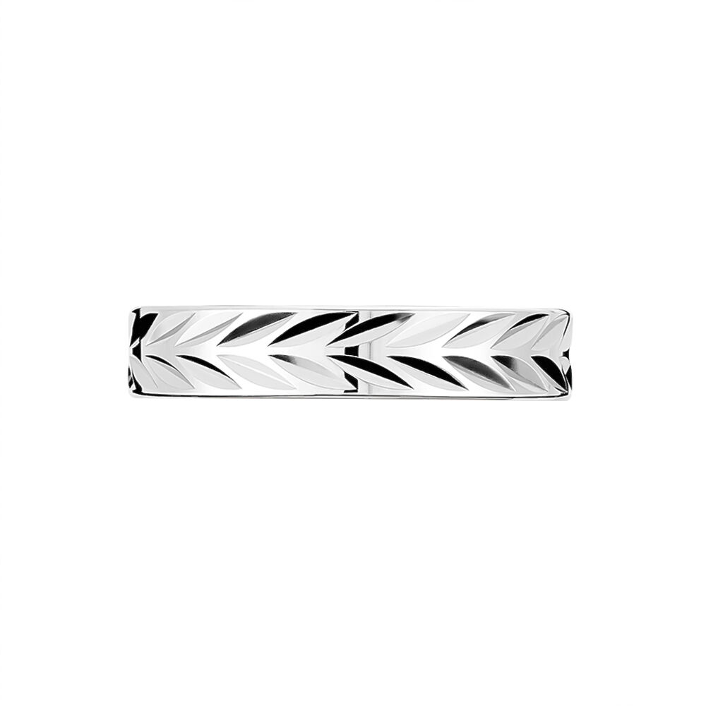 Alliance Epi Ruban Plat Or Blanc - Alliances duo Famille | Marc Orian