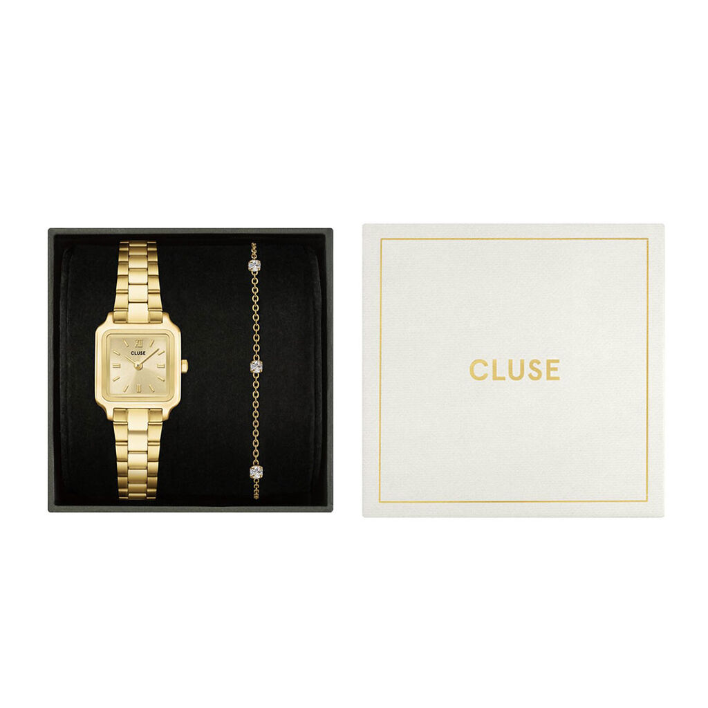 Coffret De Montre Cluse Gracieuse Mini Champagne - Montres carr&eacute;es Femme | Marc Orian