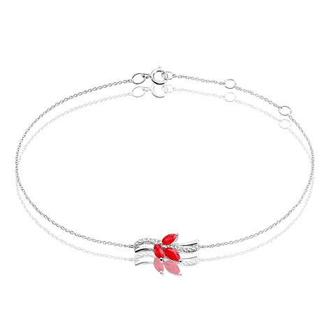 Bracelet Angie Or Blanc Rubis Diamant - Bracelets chaînes Femme | Marc Orian