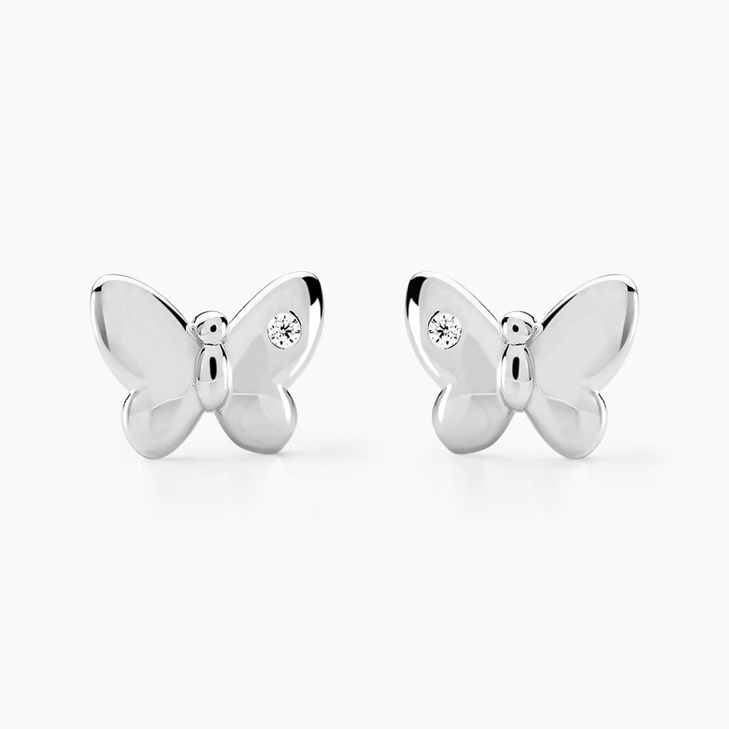 Boucles D'oreilles Puces Diep Argent Blanc Oxyde De Zirconium - Puces Femme | Marc Orian