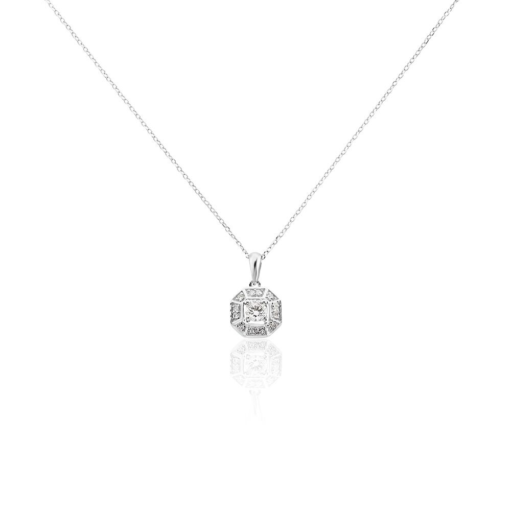 Collier Transmission Or Blanc Diamant - Colliers avec pierres Femme | Marc Orian