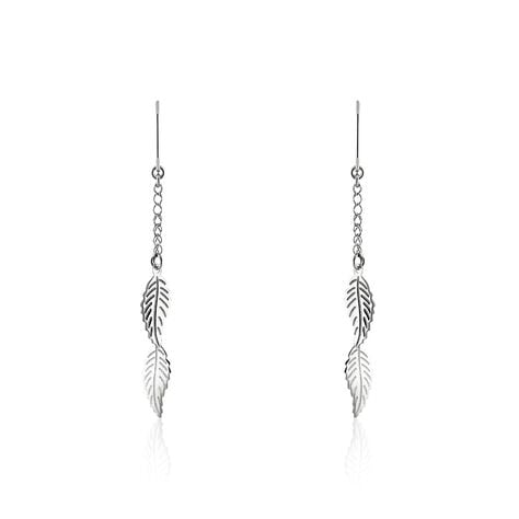 Boucles D'oreilles Pendantes Fabia Argent Blanc - Pendantes Femme | Marc Orian