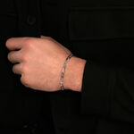 Bracelet Anilo Maille Alternee 1/1 Argent Blanc - Bracelets mailles Homme | Marc Orian