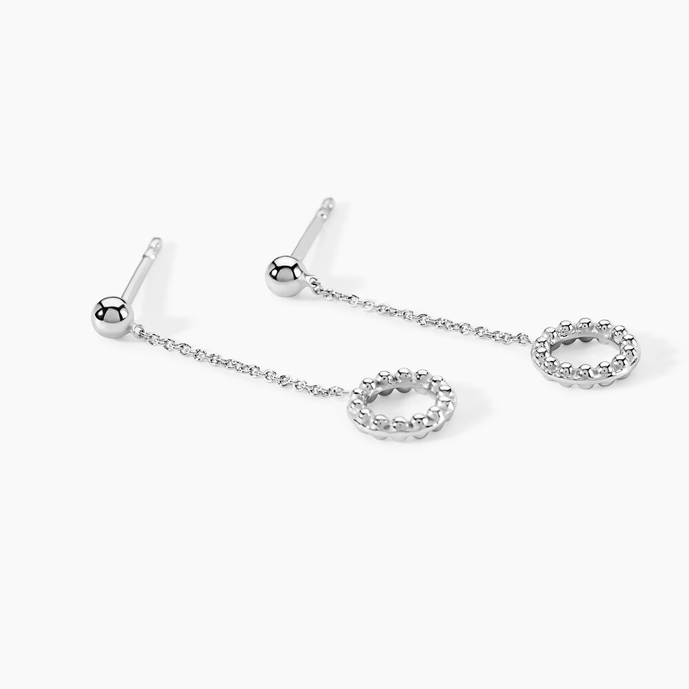 Boucles D'oreilles Pendantes Peytone Argent Blanc - Pendantes Femme | Marc Orian