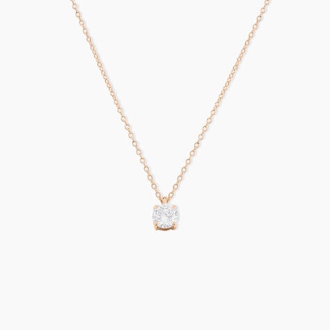 Collier Solitaire Argent Rose Lylwenn Oxyde De Zirconium - Colliers solitaires Femme | Marc Orian