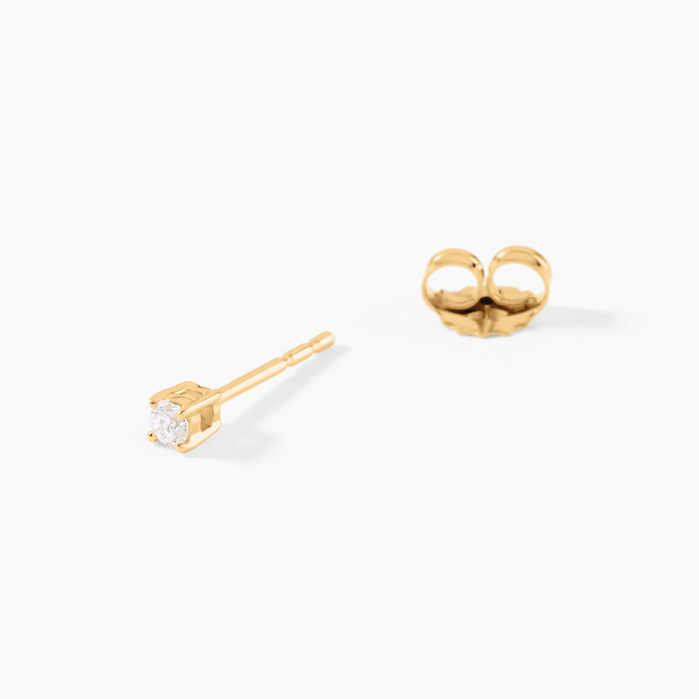Boucles D'Oreilles Puces One Or Jaune Diamants - Boucles d'oreilles mariage Femme | Marc Orian