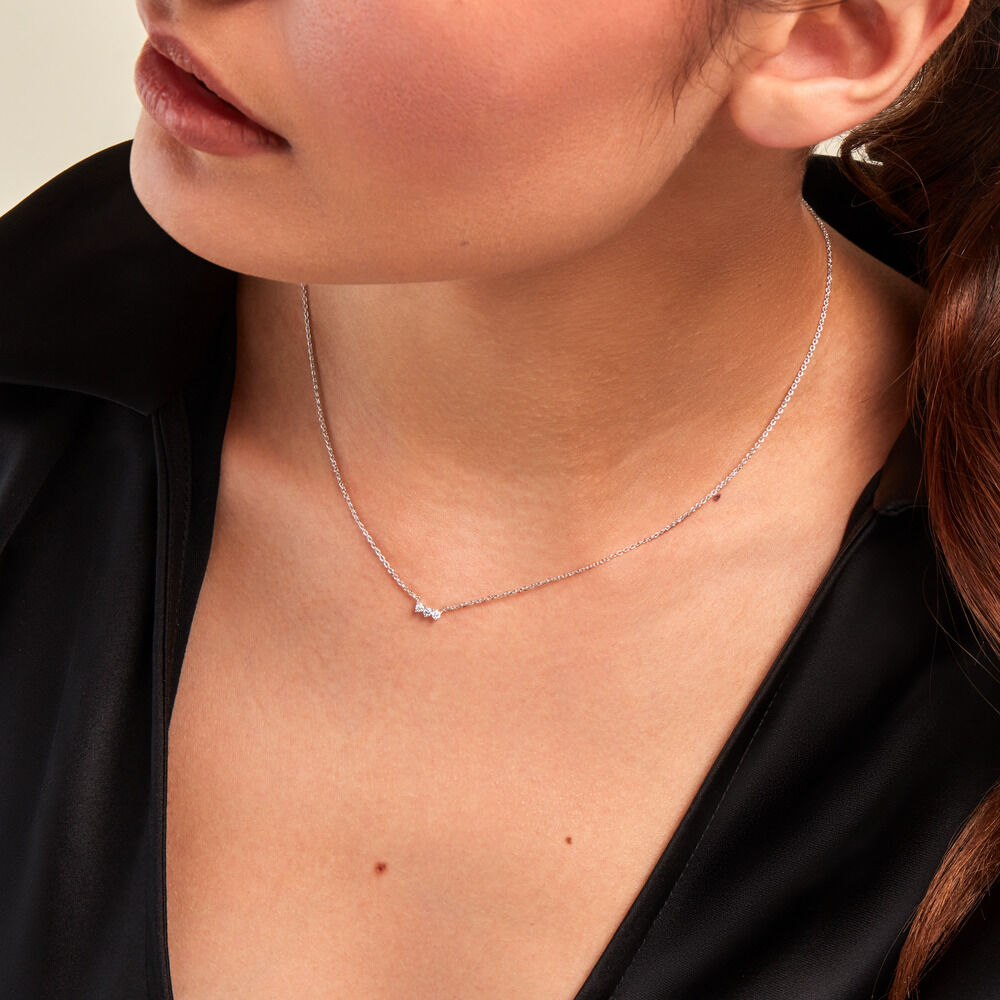Collier Sigourney Argent Blanc Diamant Synthétique - Colliers avec pierres Femme | Marc Orian