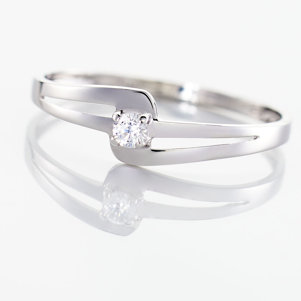 Bague Nesryne Or Blanc Oxyde De Zirconium - Solitaires Femme | Marc Orian
