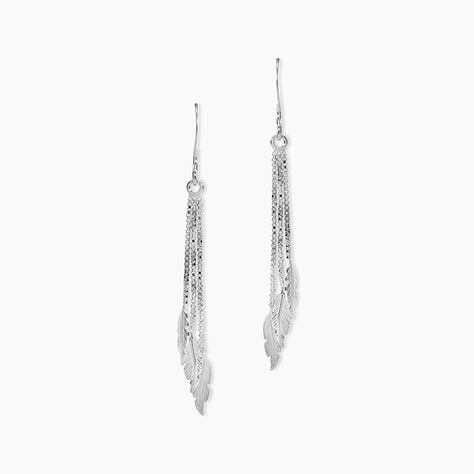 Boucles D'oreilles Pendantes Violka Argent Blanc - Pendantes Femme | Marc Orian