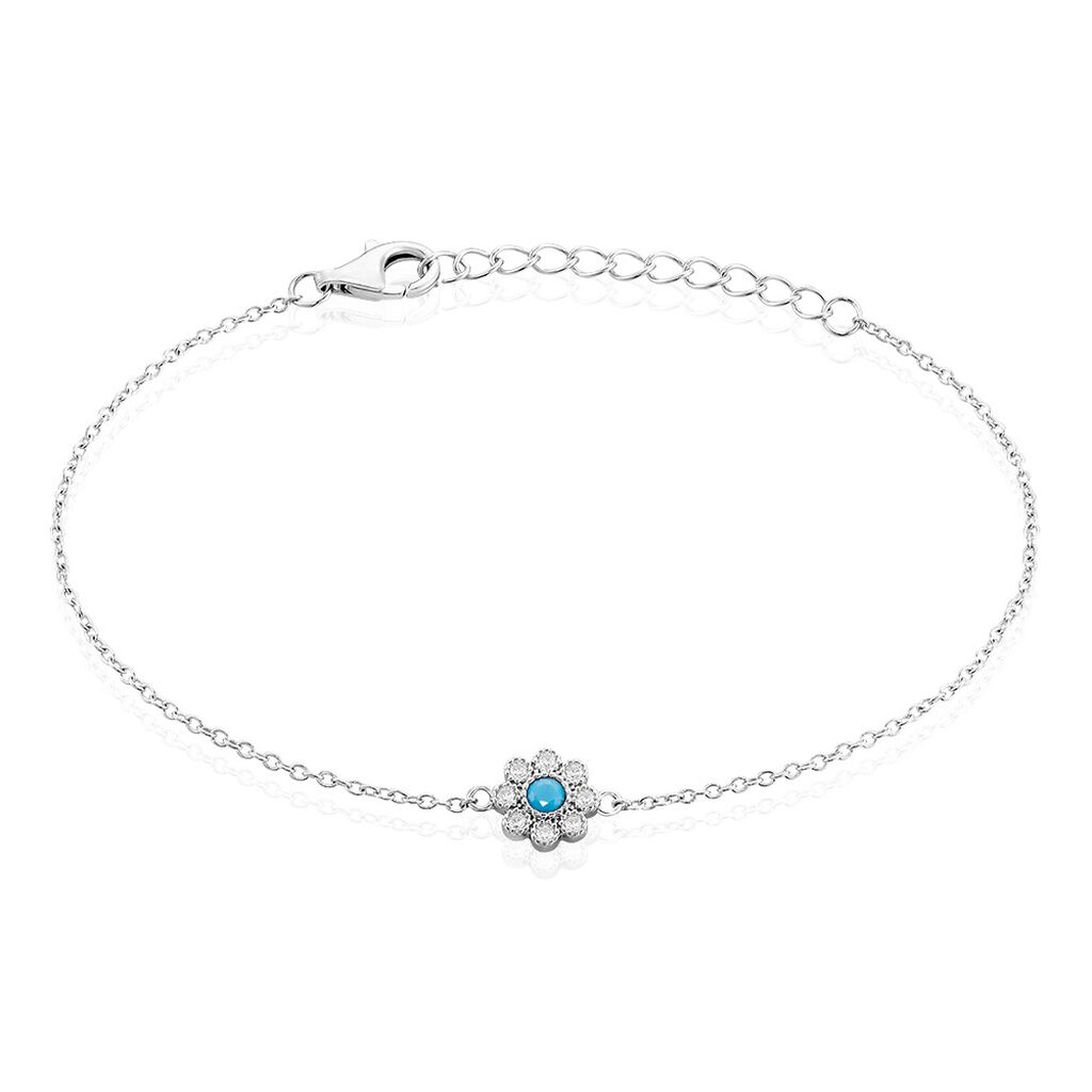 Bracelet Aurel Argent Blanc Turquoise Oxyde De Zirconium - Bracelets chaînes Femme | Marc Orian
