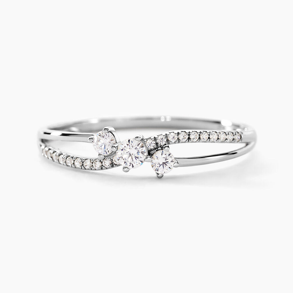 Bague Edwige Or Blanc Oxyde De Zirconium - Bagues Solitaire Femme | Marc Orian