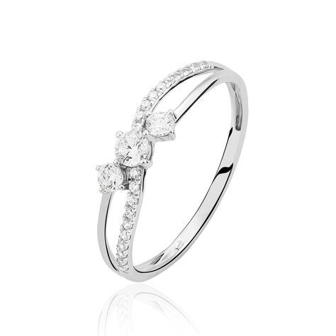 Bague Edwige Or Blanc Oxyde De Zirconium - Bagues Solitaire Femme | Marc Orian